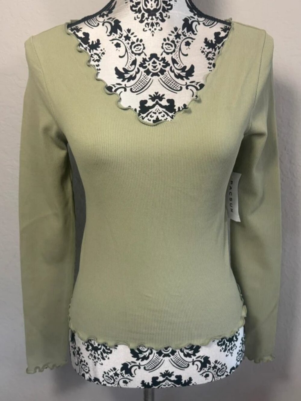 PacSun Contour Long Sleeve Top Size S Green Stretch